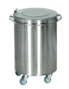 Poubelle Bacs à déchets  Inox couvercle simple 110L