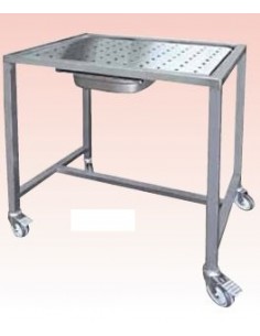 Chariot de dessouvidage avec grille perforée inox 750 x 500mm