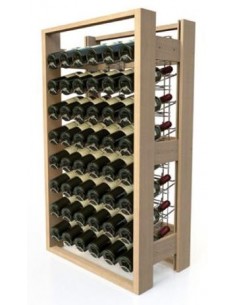 Casier A Vin En Bois + Niveaux Chromes 16 Niveaux NF3 48 Bouteilles