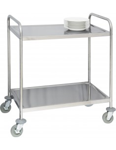 Chariot en inox 2 plateaux