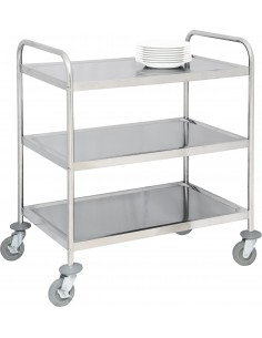 Chariot en inox 3 plateaux