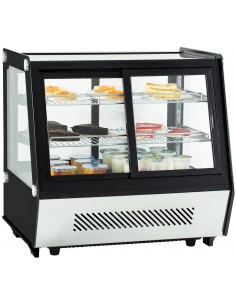 Vitrine réfrigérée à poser double portes Compresseur sous vitrine Capacité 125L Noire