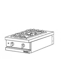 Table de cuisson gaz 2 feux sans couvercle à poser