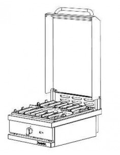 Table de cuisson gaz 1 feu avec couvercle à poser