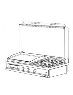 Plancha gaz et 1 feu avec couvercle à poser