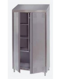 Armoire inox de rangement 950mm 2 portes battantes 3 grandes étagères