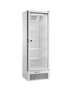 Armoire froide positive 341L Ext Blanc 1 porte vitrée Groupe Logé