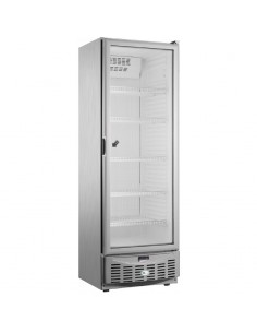 Armoire froide positive 341L Ext Inox 1 porte vitrée Groupe Logé