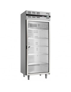 Armoire froide négative 535L Ext Inox 1 porte vitrée Groupe Logé