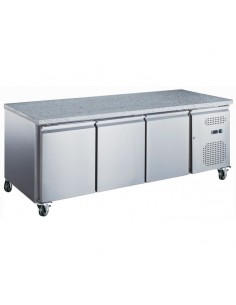 Table réfrigérée Positive Pâtisserie Sans dosseret 580L 3 portes pleines Plan travail Granit