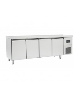 Table réfrigérée Positive Sans dosseret 625L 4 portes pleines Dessus inox