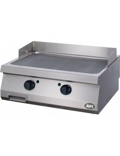 Grill électrique rainuré Acier carbone Surface 800 x 700 2 zones cuisson P9Kw