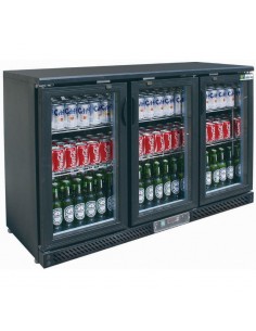 Arrière-bar Ext Noir Groupe Logé 3 Portes battantes vitrées 335L