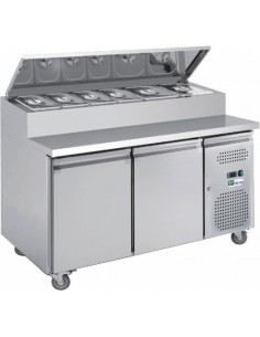 Saladette 2 Portes Profondeur 700mm Dessus Bacs GN 282 litres