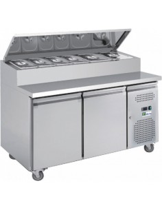 Saladette 2 Portes Profondeur 700mm Dessus Bacs GN 282 litres