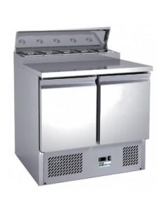 Saladette 2 Portes Profondeur 700mm Dessus Bacs GN1/6 240 litres