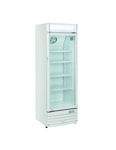 Armoire froide positive 350L Ext Blanc 1 porte vitrée Groupe Logé R600A