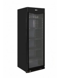 Armoire froide positive 382L Ext Noir 1 porte vitrée Groupe Logé R600A