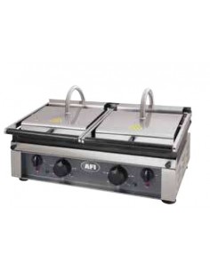 Grill toaster paninis électrique 2 plaques rainurées Surface cuisson 550x300mm