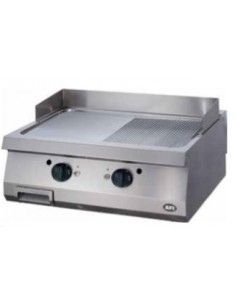 Grill gaz lisse/rainuré Acier carbone Surface 800 x 700 2 zones cuisson P14Kw