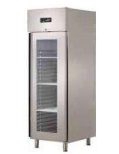 Armoire froide positive 610L Ext Inox 1 porte vitrée Groupe Logé