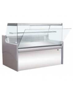 Vitrine d'exposition grise vitre droite L1590mm Froid ventilé