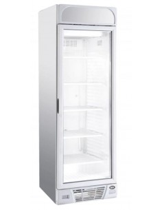 Armoire froide négative 374L Ext Blanc 1 porte vitrée Groupe Logé