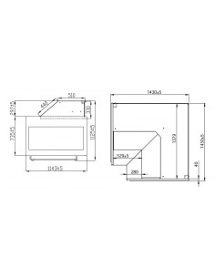 Meuble angle réfrigéré 90°E sans réserve vitrage bas M1000 Groupe logé