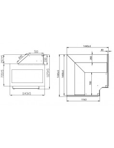 Meuble angle réfrigéré 90°I sans réserve vitrage bas M1000 Groupe logé