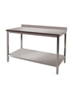 Table inox Eco Adossée Dosseret 4 Pieds 1000x600mm