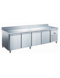 Table froide 616L -10-20°C 4 Portes GN1/1 Plan travail Avec Dosseret