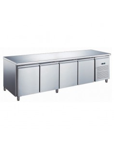 Table froide 616L -10-20°C 4 Portes GN1/1 Plan travail Sans Dosseret