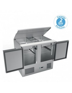 Saladette réfrigérée 257L +2+8°C 2 Portes GN1/1 Plan travail