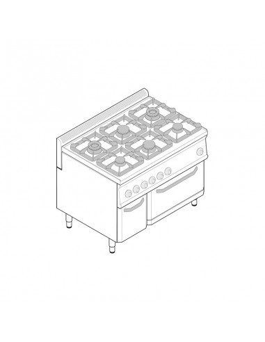 FOURNEAU 4 PLAQUES ELECTRIQUES SUR FOUR GN1/1 - GAMME 600