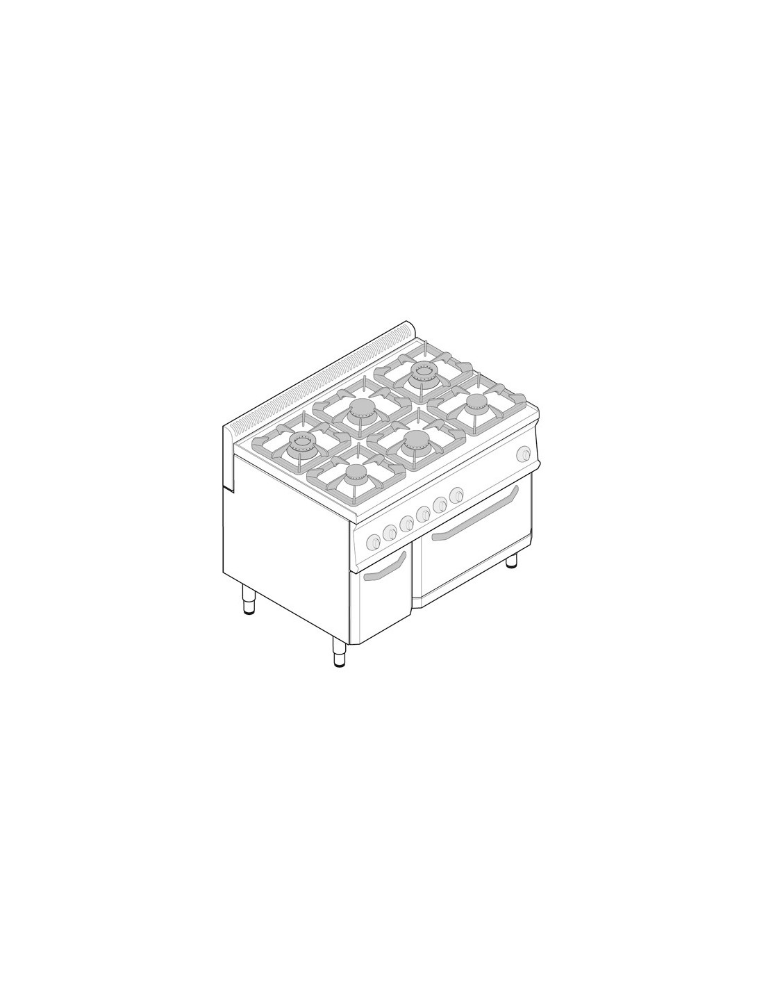 FOURNEAU 4 PLAQUES ELECTRIQUES SUR FOUR GN1/1 - GAMME 600