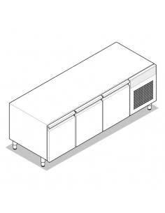 Soubassement réfrigéré 170L Gamme 700 Largeur 1600 Placard 3 portes