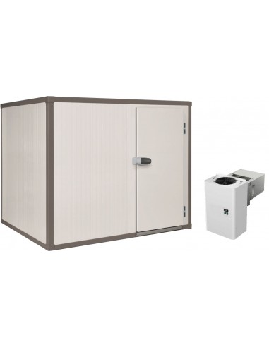 Chambre froide Positive Eco80 Sol renforcé HI2,2 Ext2,16x2,96 V12,3m3 Porte 800x1900mm Groupe 1699W R452A