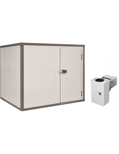 Chambre froide Positive Eco80 Sol renforcé HI2,2 Ext2,16x2,96 V12,3m3 Porte 800x1900mm Groupe 1699W R452A