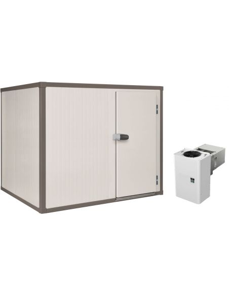 Chambre froide Positive Eco80 Sol renforcé HI2,2 Ext2,16x2,96 V12,3m3 Porte 800x1900mm Groupe 1699W R452A